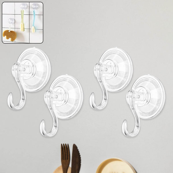 Plastic Suction Cup Hooks (4 Pcs Set) - dailyneed.life
