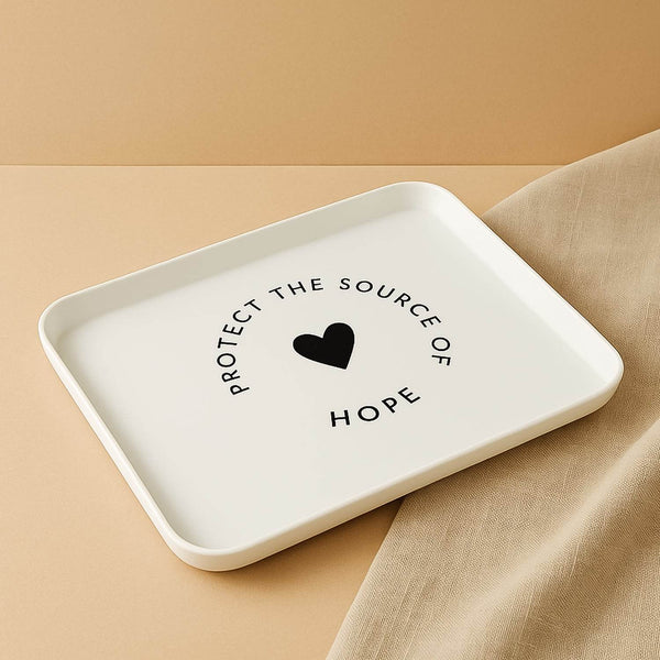 Elegant Printed Plastic Serving Tray with Motivational Quote - dailyneed.life
