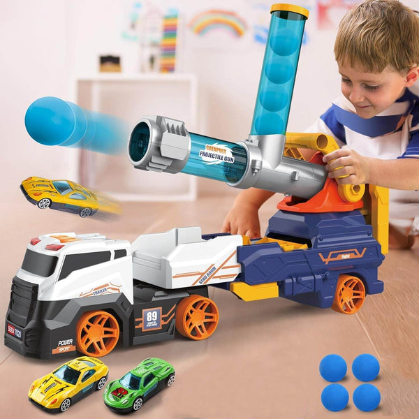 Large Truck Toys Include 2 Racing Cars+4 Ball, with Light & Sounds (Battery Not Included) - dailyneed.life