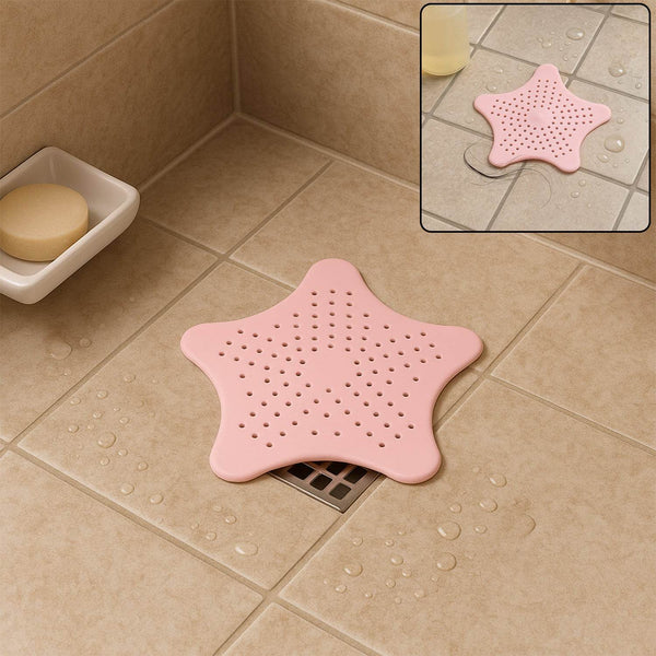 Baby Pink Silicone Star Shaped Sink Filter Bathroom Hair Catcher Drain Strainers for Basin - dailyneed.life