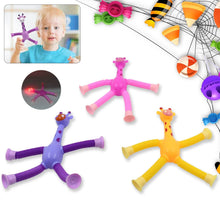 LED Telescopic Suction Cup Giraffe Toy, Tubes Fidget Toys, Shape Changing Telescopic Sensory Tubes Fidget Tubes Sensory Toys Suction Toy, Funny Gift (3 Pcs Set) - dailyneed.life