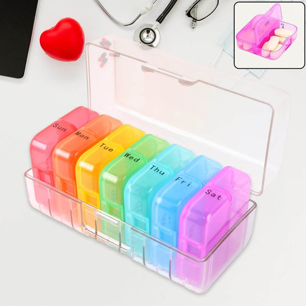 Weekly 7 Day Rainbow Color Pill Organizer Box - dailyneed.life