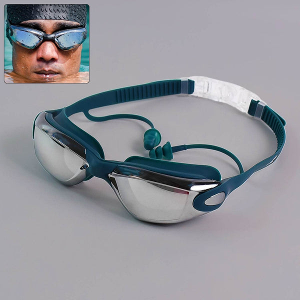 Knx Professional Anti-Fog UV Protection Swimming Goggles with Mirrored Lenses and Earplugs - dailyneed.life