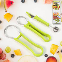 Professional 3 in 1 Stainless Steel Watermelon Cutter Fruit Carving Tools Set (1 Set) - dailyneed.life