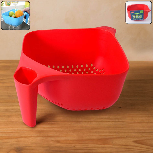 Apex Multi-Functional Plastic Strainer Bowl with Ergonomic Handle (1 Pc) - dailyneed.life