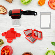 Multifunction Vegetable Cutter Manual Vegetable Quick Dicer Fruit Chopper Slicer with 3 Interchangeable Stainless Steel Blade Inserts, Non-Skid Base Slicer and Chopper - dailyneed.life