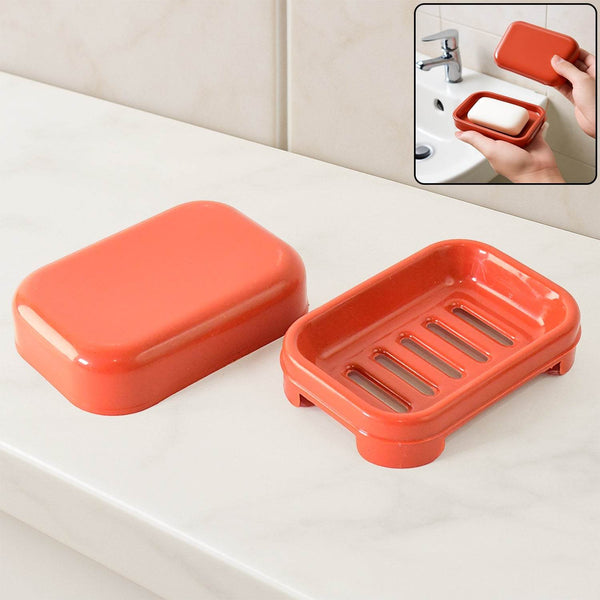 Premium Quality Rectangular Brick Red Plastic Soap Case (1 Pc) - dailyneed.life