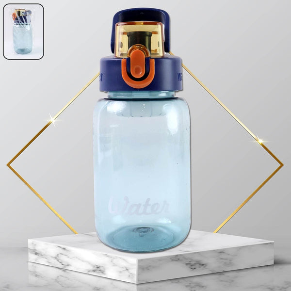 Blue Plastic Leak-Proof Flip Cap & Safty Lock Water Bottle (600ml Approx / 1 Pc) - dailyneed.life