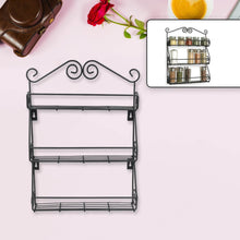 Big Wall Mounted Iron Wall Shelf with 3 Storage Racks for Kitchen, Pantry, Cabinet, Counter top or Free Standing, Rack Holder for Kitchen - dailyneed.life