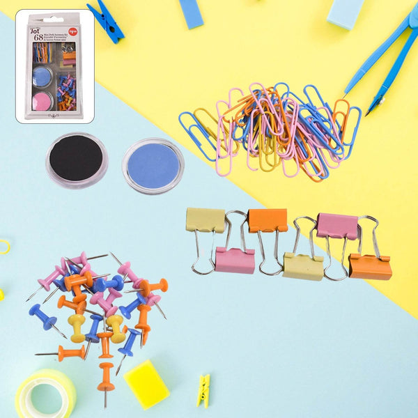 Binder Clips Paper Clips, Push Pins for Office and School Supplies (68 Pcs Set) - dailyneed.life