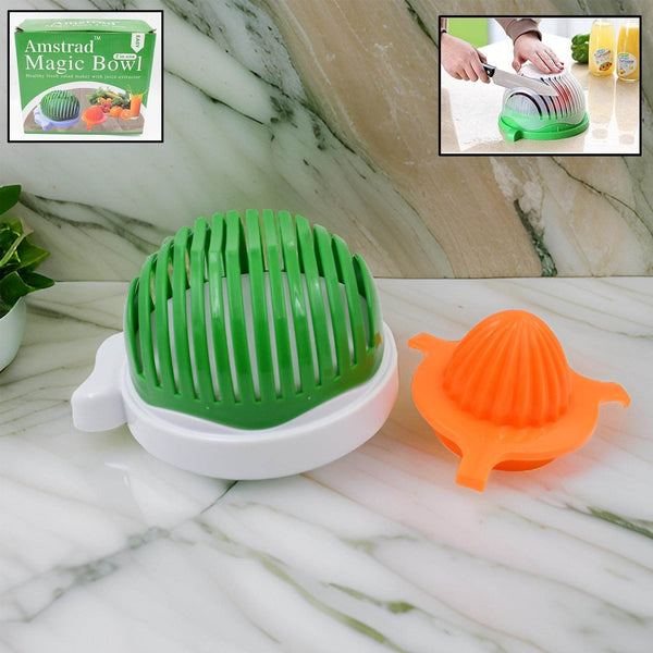 2 In 1 Salad Cutter Bowl with Lemon Squeezer Citrus Juicer (1 Pc) - dailyneed.life