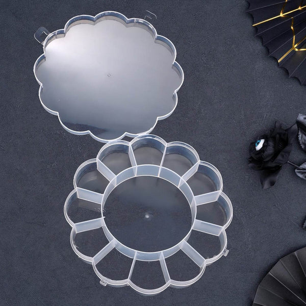 Round Compartment Plastic Storage Box (1 Pc) - dailyneed.life