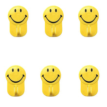 Plastic Self-Adhesive Smiley Face Hooks, 1 Kg Load Capacity (6pcs) - dailyneed.life