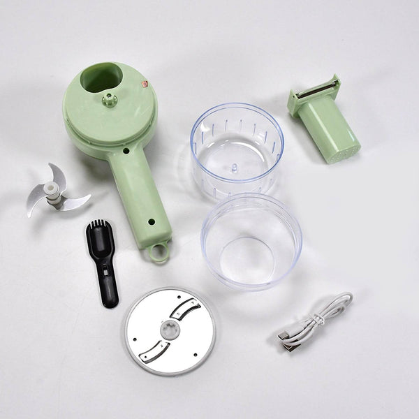 4 in 1 Handheld Electric Vegetable Cutter Set, Multifunction Mini Chopper Food Processor, Wireless Electric Garlic Mud Masher, for Garlic, Chili ,Onion, Ginger - dailyneed.life
