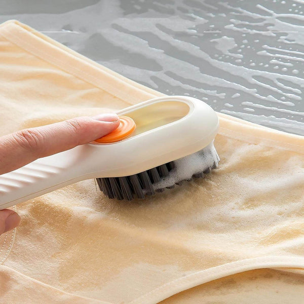 Multifunctional Scrubbing Brush with Liquid / Soap Dispenser, Cleaning Brush with Liquid / Soap Dispenser, Shoe Brush for Cleaning, Cloth Cleaning Brush with Handle Liquid Shoe Brush For Shoe Clothes (1 Pc) - dailyneed.life