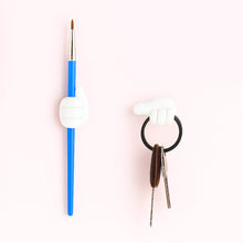 White Multifunctional Multi functional Hand Shape Wall Clip Hanger Keys Cable Holder - dailyneed.life