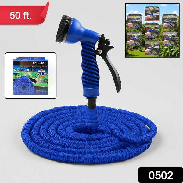 50 Ft Expandable Hose Pipe Nozzle For Garden Wash Car Bike With Spray Gun - dailyneed.life