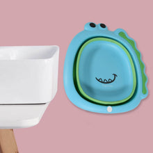 Frog Shape Foldable Baby Wash Basin, Space-Saving Lightweight Face Washing Tub (33×31cm / 1 Pc) - dailyneed.life