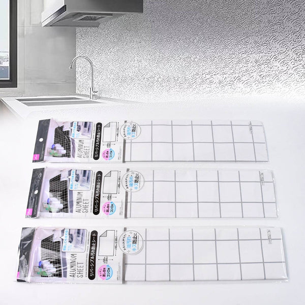 Aluminium Kitchen Wall Sheet Aluminium Without Adhesive (3 Pc / 50x90 Cm) - dailyneed.life