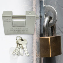 94mm Stainless Steel Padlock: Rectangular, Hardened Steel, 5 Keys - dailyneed.life