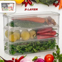 3 Fridge Storage Container, Fridge Organizer with Lid Stackable Fridge Storage Containers Plastic Freezer Storage Containers for Fish, Meat, Vegetables, Fruits, Pack of 3pcs, 1500ML Approx - dailyneed.life