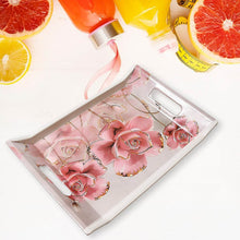Plastic Rectangular Shape Flower Printed Design Serving Tray 3 pcs Home and Kitchen Use (3 pcs set) - dailyneed.life