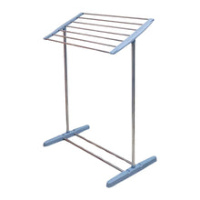 Multi-Functional Single Tier Mobile Towel Foldable Rack for Cloth and Towel / Stainless Steel and Plastic Made Mobile Towel and Cloth Rack Holder Indoor / Outdoor Standing Movable Cloth Dryer Rack, Balcony Cloth Drying Stand - dailyneed.life