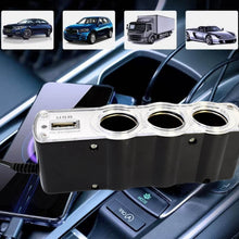 Triple 3 Way Car 12v Lighter Socket Splitter USB Charger Power Adapter - dailyneed.life