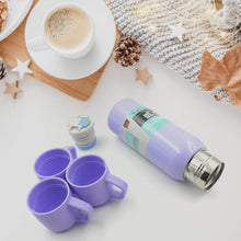 Vacuum Flask Set – Stainless Steel Thermos with 3 Cups, Approx 500ml - dailyneed.life