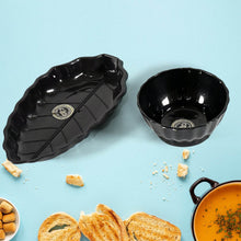 Ertiga Round Ceramic Bowl With Plastic leaf shape Serving platter Portable, Lightweight Breakfast, Serving Bowl | Highly Durable Material | Ideal for Rice, Pasta, Desserts Home & Kitchen Serving Bowl & platter (4 Pcs set) - dailyneed.life