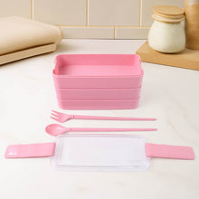 Eco-Friendly 3-Layer Stackable Lunch Box Set with Cutlery - dailyneed.life