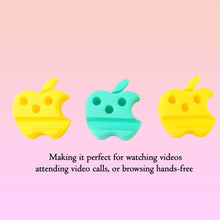 Multi-Functional Apple-Shaped Plastic Mobile Stand with Pen Holder (3 Pc / Mix Color) - dailyneed.life