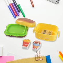 Plastic Burger Shape Small Size Double Hole Sharpener With Eraser (1 Set) - dailyneed.life