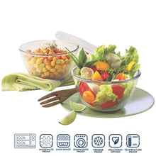Bista Glass Serving & Mixing Bowls with Plastic Lid | Oven & Microwave Safe & Dishwasher Safe | Scratch Resistant | Transparent | For Household Gift For Birthday (3 Pcs set / 250 ML Approx) - dailyneed.life
