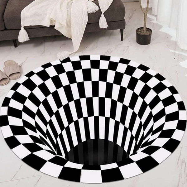 3D Space Round Carpet, Floor Mat Non-Woven Doormat (1 Pc / 78 Cm) - dailyneed.life