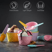 Premium Ice Cream Waffle Spoon Bowl Set (6-Piece , Color Box) - dailyneed.life