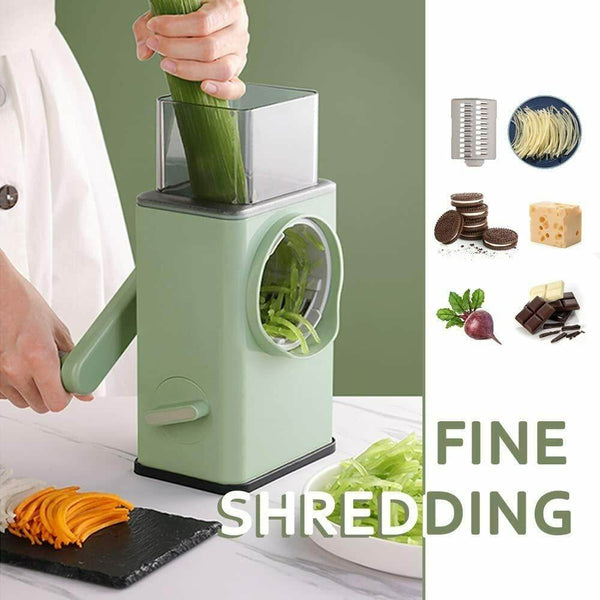 Vegetable Shredder Round Mandolin Slicer, Grater, Shredder Salad Maker - Large Feed Port - Suction Base - Cutter for Vegetable, Fruit, Cookie. - dailyneed.life