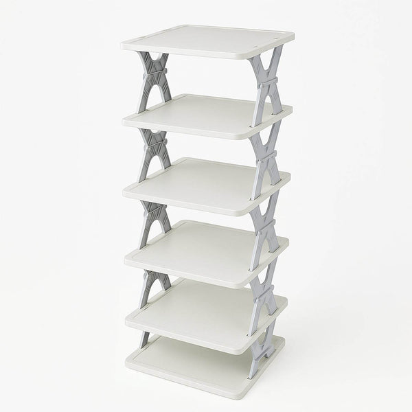 Smart 6-Layer Shoe Rack – Foldable, Collapsible & Heavy-Duty Plastic Stand for Home Entryway Storage Organizer (Mix Color) - dailyneed.life