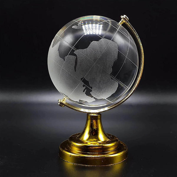 Crystal Globe / World Map 50 mm with Golden Stand (1 Pc) - dailyneed.life