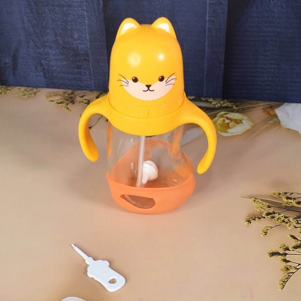 Glass Baby Feeding Bottle with Handles & Straw (300 ML / 1 Pc) - dailyneed.life