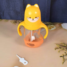 Glass Baby Feeding Bottle with Handles & Straw (300 ML / 1 Pc) - dailyneed.life