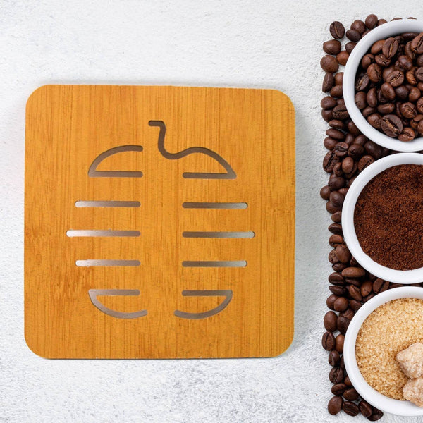 Square Bamboo Wood Table Place mat Hot Pot Cup Mat Tea Coaster(14×14 Cm / 1 Pc) - dailyneed.life