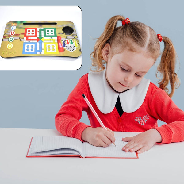 Ludo Design Foldable Study & Laptop Table for Children with Tablet Slot & Cup Holder - dailyneed.life