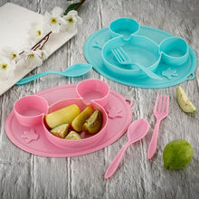 Silicon Micky Plate And 1 Spoon & 1 Fork Card Packing ( 1 Pc Product) - dailyneed.life