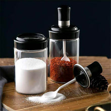 Transparent Glass Storage Jar with Built-in Spoon Approx 250ml - dailyneed.life