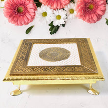 Golden - Square Pooja Chowki Patla / Bajot (20×20 CM / 1 Pc) - dailyneed.life
