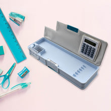 Double Sided Magnetic Geometry Box, Pencil Box with Calculator and Sharpener for Boys Art Plastic Pencil Box for Girls and Boys - dailyneed.life