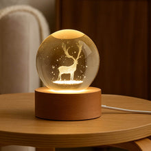 Crystal Ball Night Light Glass Ball Night Lamp with Wood Base - dailyneed.life