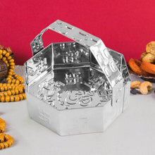 Traditional Stainless Steel Octagon Pooja Basket 1 Pc with Handle - dailyneed.life
