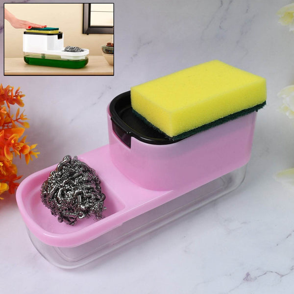 2 in 1 Plastic Dish Soap Liquid Dispenser Sponge Holder ,Sabudani (1 Set) - dailyneed.life